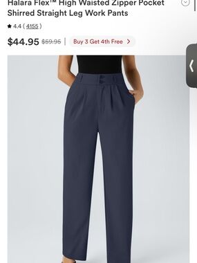 HALARA Viral Work Pants Navy High-Rise Straight Leg Work Pants MSRP $60 NWT XS